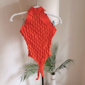 Forever 21 bodysuit orange texture size XS